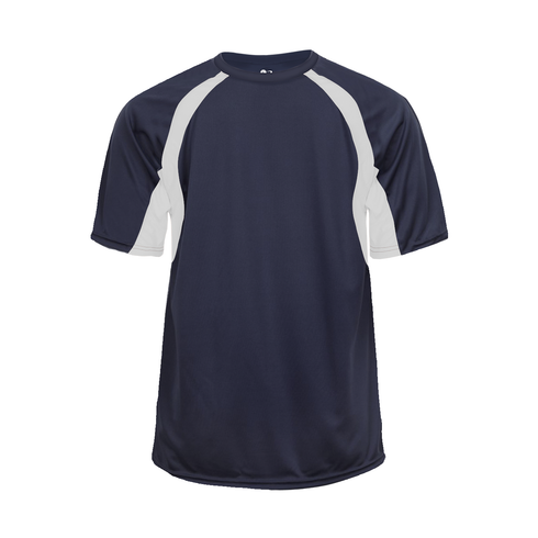 Badger Sport Hook Tee, Sizes 2XL-4XL (414400-028108), Color 'Navy/White'